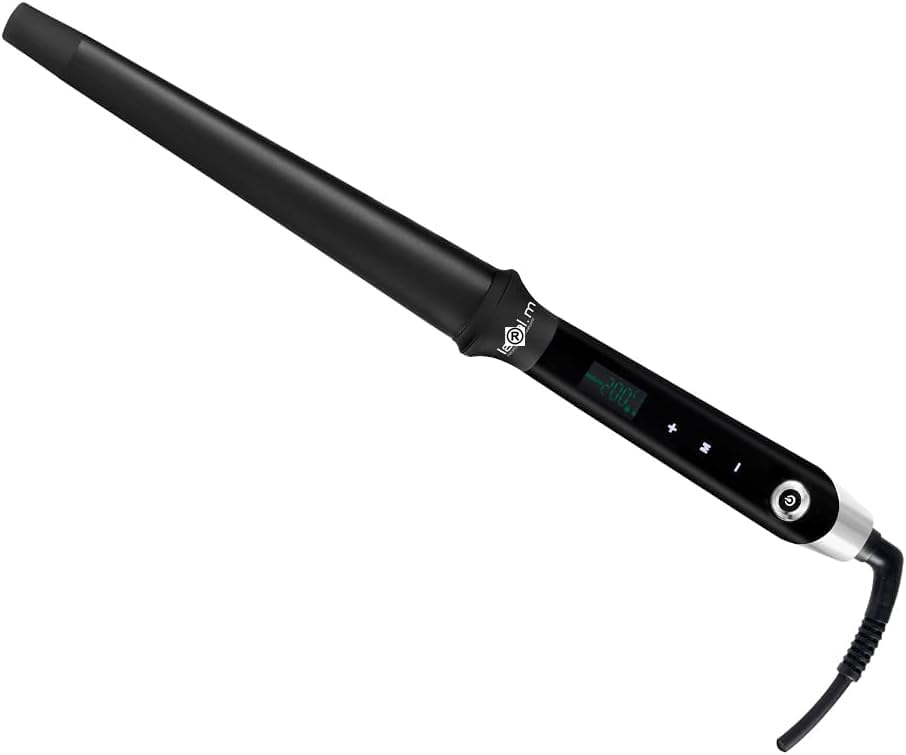 Label.M 4D Infinity Curler | 19-32mm Wand | Heat Lock Hair Protection System | Teflon-Coated Ceramic Plates, Digital Temperature Control 82-210°C | |for All Hair Types | Worldwide Voltage | Black