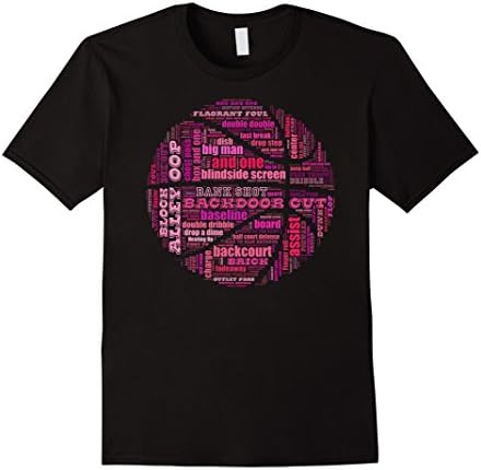 Mens Basketball T-shirt - Girl B-ball Typography Tee Large Black