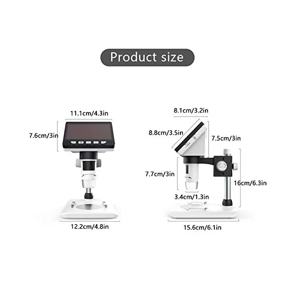 1000X LCD-Digitalmikroskop, Bysameyee-4,3-Zoll-HD-Lupe mit Foto- / Videoaufnahme, 8 wiederaufladbare USB-2MP… – Bild 7