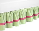 Sweet Jojo Designs Pink and Green Flower Collection Queen Bed Skirt