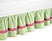 Sweet Jojo Designs Pink and Green Flower Collection Queen Bed Skirt