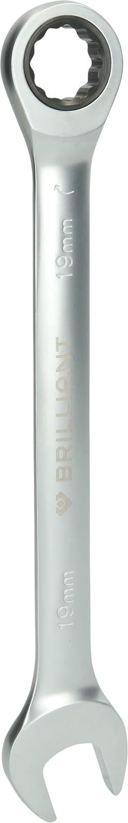 BRILLIANT TOOLS BT013919 Ratchet Ring Spanner, 19 mm [Powered by KS Tools]