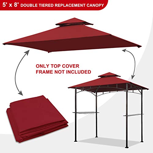Eurmax USA High Performance Grill Gazebo Canopy Replacement Cover 5x8