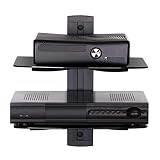 Fitueyes 2 Tiers Av Shelf Wall Mount Shelf Black Bracket Stand for AV Receiver Component Xbox /Cable Boxes/Gaming Systems DS203801GB