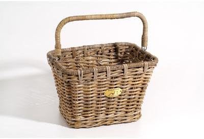 Nantucket Dutch Tuckernuck Large Rectangle Front Handlebar Bike Basket (Tuckernuck Natural Gray Rattan)