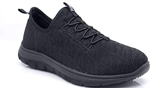 Laforst Jewel 3155 Womens Synthetic Mesh Upper Lace Up Slip Resistant Server Waitress Slip On Sneaker Black 6.5 - Thumbnail 2