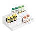 mDesign Plastic Expandable 3-Tier Shelf Rack Organizer - Storage for Bathroom Vanity, Cabinet, Cupboard, Drawer - Holds Medicine, Vitamins, Supplements, Cosmetics - Ligne Collection - White
