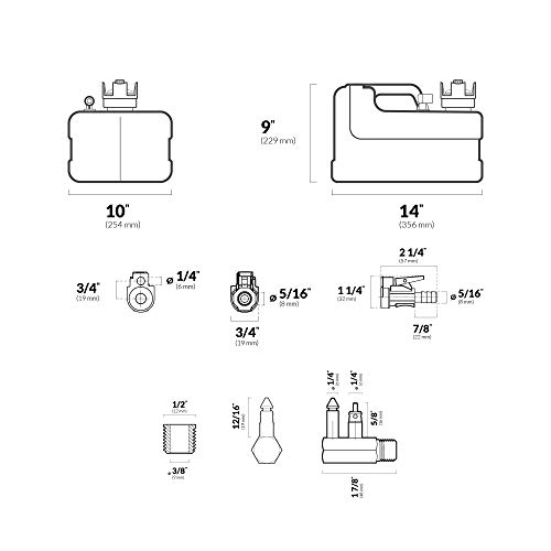 Five Oceans 3 Gallon Marine Portable Fuel Tank Kit (OMC/Evinrude