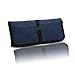 Patu Roll Up Electronics Accessories Travel Gear Organizer Case, Portable Universal External Batteries Hard Drives Cables Cosmetics Kit Bag, Navy