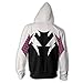 Wsysnl Cos Spider Gwen Superhero 3D Style Zipper Hooded Sweatshirt Unisex Adult