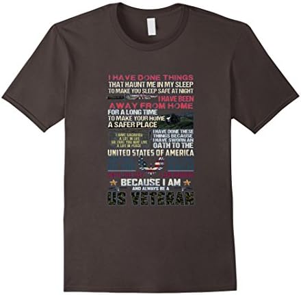 Men's VETERAN t shirt I have done things Large Asphalt