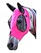 Professional's Choice Comfort-Fit Fly Mask | Smooth, Stretchy Material | Mesh Around The Eyes and Ears Allows for Clear Vision and Keeps Flies and Bugs Away | Pink Horse Size