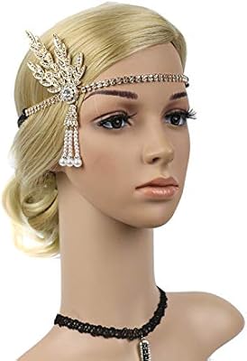 Meiysh 20s Art Deco Great Gatsby Headpiece With Feather 1920s