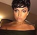 SeaSense Women's Short Cut Synthetic Hair Natural Wavy Wigs Natural Black Heat Resistant Wig
