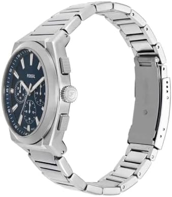 Reloj Everett para Hombre, Movimiento Cronógrafo Cuarzo con Correa de Piel o Acero, Gris y Azul
