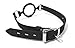 Lockable Open Mouth Gag BDSM Bondage Adjustable Soft Silicone Rubber Straps with Steel Ring (Color: Black)