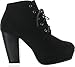 Bella Marie Goldie-11 Women's Fashion High Chunky Heel Platform Lace Up Booties