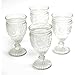 The Pioneer Woman Adeline Embossed 12-Ounce Footed Glass Goblets, Set of 4 (Clear)