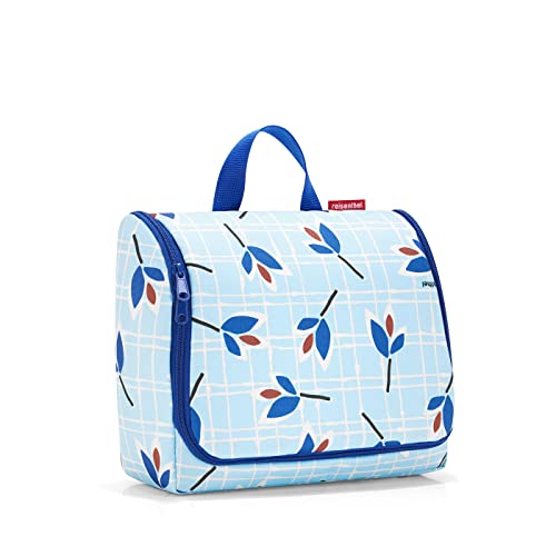 reisenthel Toilet Bag XL Cosmetic Bag, Leaves Blue, 59 cm, Tie Case
