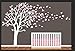 LUCKKYY Tree Blowing in The Wind Tree Wall Decals Wall Sticker Vinyl Art Kids Rooms Teen Girls Boys Wallpaper Murals Sticker Wall Stickers Nursery Decor Nursery Decals (Light White Purple+Pink)