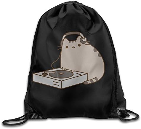 CaCaJessica Pusheen Logo Sports White Daypacks One Size Polyester Drawstring Bag