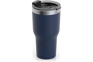 RTIC 20 oz Insulated Tumbler Stainless Steel Coffee Travel Mug with Lid, Spill Proof, Hot Beverage and Cold, Portable Thermal Cup for Car, Camping, Navy
