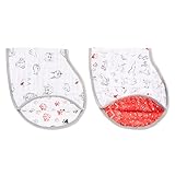 aden + anais Burpy Bib, 100% Cotton Muslin, Soft Absorbent 4 Layers, Multi-Use Burp Cloth and Bib, 22.5” X 11”, Limited Edition Year Of The Dog, 2 Pack