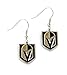 Aminco NHL Vegas Golden Knights Logo Dangler Earrings, Black, 2.5