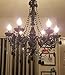 gypsy color The Original Brink House 6 Light Black Hardwire Flush Mount Chandelier H26”xW22”, Black Metal Frame, Glass Stem and Acrylic Crystals