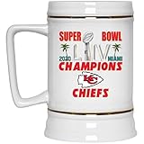 Kansas City Chiefs Beer Mug Super Bowl 54 Champions Kansas City Chiefs Beer Stein V2 22 oz White Ceramic Beer Cup Perfect Unique Gift for any Chiefs Fan