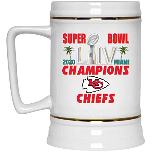 Kansas City Chiefs Beer Mug Super Bowl 54 Champions Kansas City Chiefs Beer Stein V2 22 oz White Ceramic Beer Cup Perfect Unique Gift for any Chiefs Fan