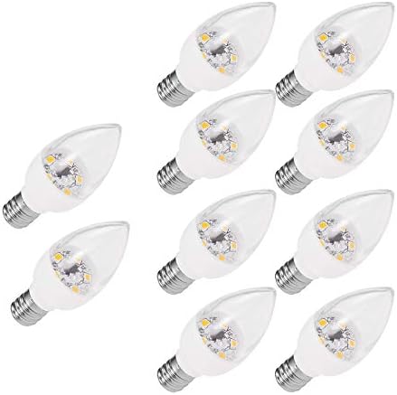 10 Pack C7 LED Bulb, 1W LED Night Light (5W Equivalent), E14 LED Soft White 3000K, 50LM Candle Bulbs for Home Decoration Lighting, Non-Dimmable [Energy Class A+]