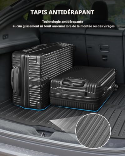 LANGBEAN Trunk Mat for Tesla Model Y Juniper 2025 2026 (5 Seater), Model Y Original TPE Rear Trunk Mat with High Lip Accessories Non-Slip Waterproof | Original boot liner with high edges, non-slip and waterproof accessories