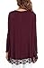 Women's Long Sleeve A-line Lace Stitching Trim Casual T Shirt Tops Wine S