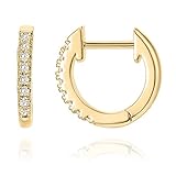 PAVOI 14K Yellow Gold Plated Sterling Silver Post Cubic Zirconia Cuff Earring Huggie Stud