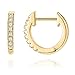 PAVOI 14K Yellow Gold Plated Sterling Silver Post Cubic Zirconia Cuff Earring Huggie Stud