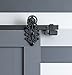 DIYHD 6.6FT Ornate Cut Black Iron Sliding Barn Door Hardware With Spring-in Soft Close Stop