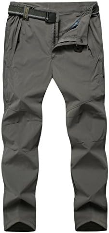 Jeater Men's Lightweight Convertible Outdoor Fast Dry Breathable Trousers Hiking Pants JT8917-Gray9-X-Large