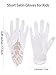 Sumind Girls Satin Gloves Kids Size Formal Gloves Bow Knot Pearl Glove for Wedding Pageant Parties (Style 2, M Size)