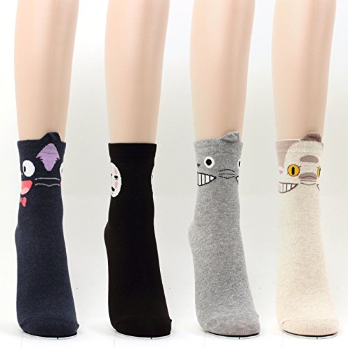 Japanese Animation Movie Cartoon Character Vivid Print Socks Women Girl Shoe US 5~9 (7-Animation-4 pairs) - Thumbnail 2