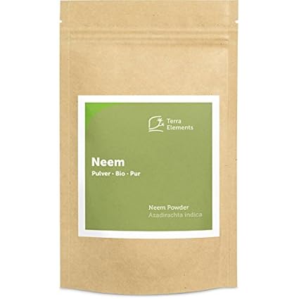 Terra Elements Bio Neem Pulver 100 g I Ayurvedisches Gewürzpulver I Geeignet für Tee I 100% rein I Vegan I Rohkost