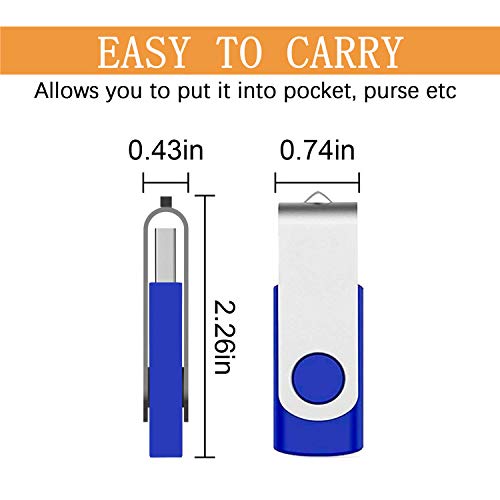 512GB USB Stick Speicherstick Datenspeicher 2.0 Grosse Kapazität Flash-Laufwerk Mini Rotate Metall Blau, Kostenloses… – Bild 4