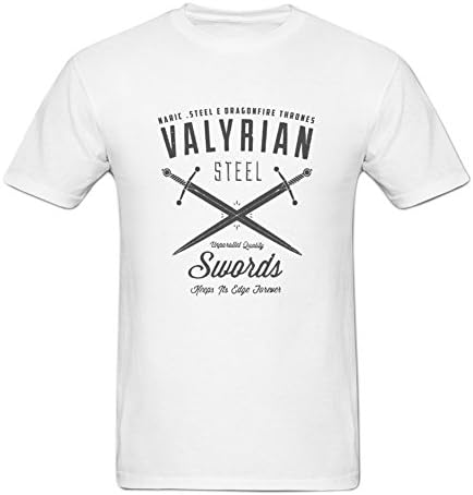 Valyrian Steel Swords Dragonfire Targaryen Game Of Thrones Print Customized Men's Tee XL White