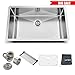 VAPSINT JZX005S Modern Commercial 32 Inch Drop In Stainless Steel Single Bowl Undermount Kitchen Sinks, 18 Gauge Bar Sink with Gifts Suit for Kitchen Faucet