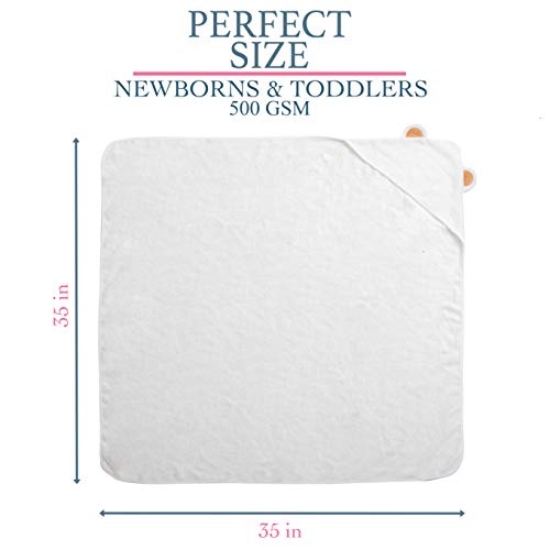 100 Bamboo Hooded Baby Towel By Mi Bella Baby Natural, Hypoallergenic, Soft, Absorbent