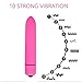 Small Bullet Vibrator for Women: Waterproof Mini Wand Massager with 10 Modes, Personal Vibrating Massager for Clitoral G Spot Nipple, Female Sex Toy, Pink (Dark Pink)