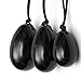 [GTC Certified]SanSiDo Jade Egg Yoni Egg Massage Stone 3Pcs 100% Natural Black Obsidian Exercise Egg To Train Pelvic Muscles Kegel Exercise (Black) (Black01)