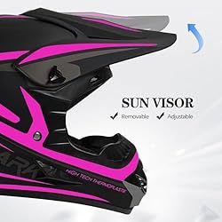 TTMiku DOT Youth Kids Motocross Helmet, Pink