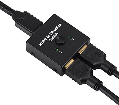 HDMI Switch, Bestfy 2 Ports HDMI Splitter 1 in 2 out Bi-direction Switcher 2 x 1 / 1 x 2 HDMI Hub-Support 3D, 1080P, 2K, 4K 30Hz video transmission (Black)