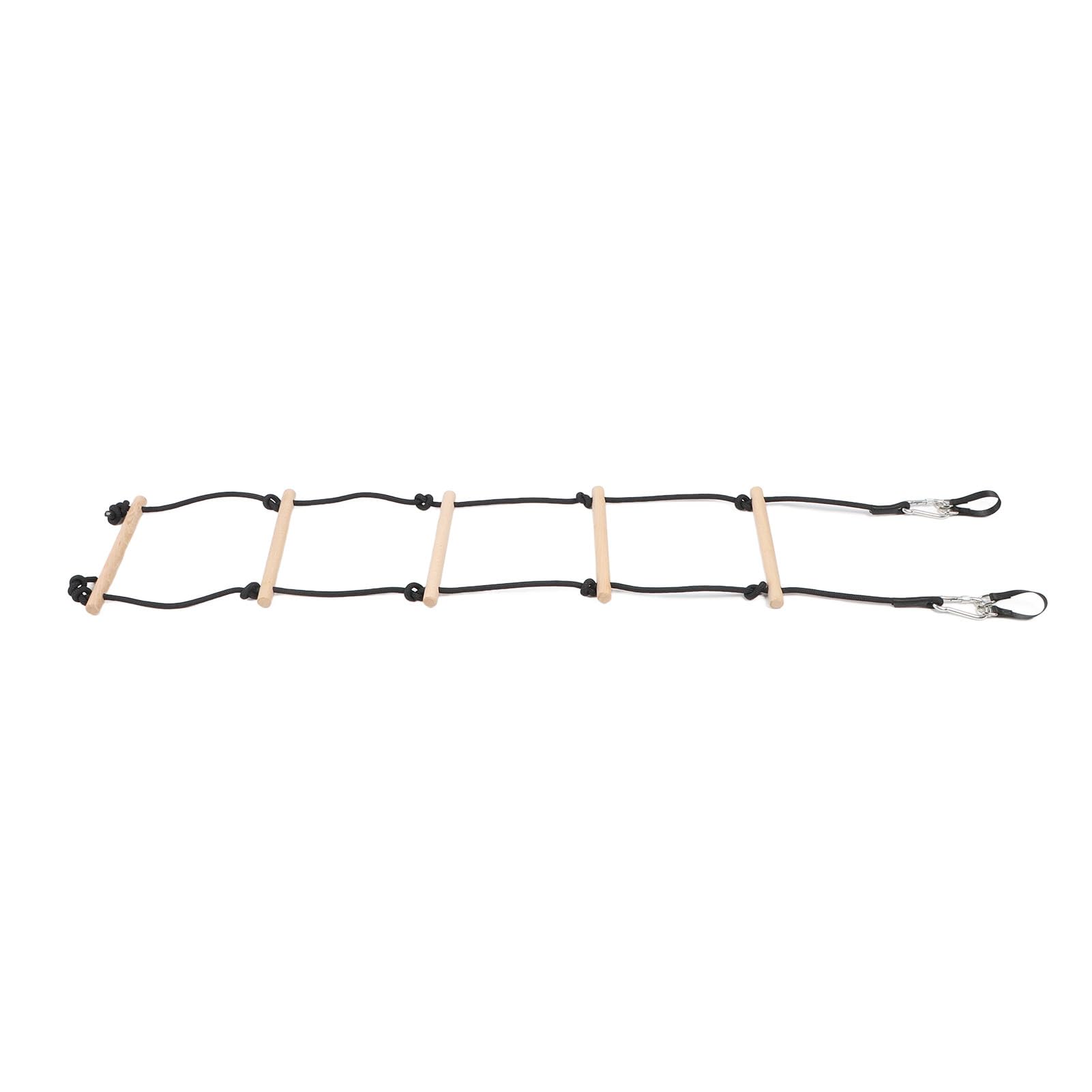 Kids Rope Ladder, 5 Steps Wooden Hanging Swing Rope Ladder Climber Attachments for Outdoor Playground Kids Climbing Game Play Set Attachments